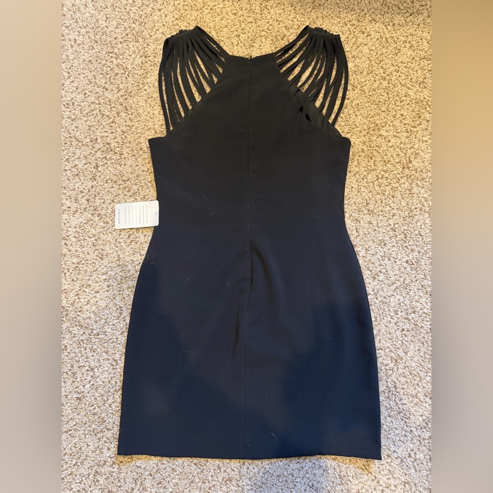 Dress the Population Black Strappy Shoulder Sheath Dress - Medium. New with Tags